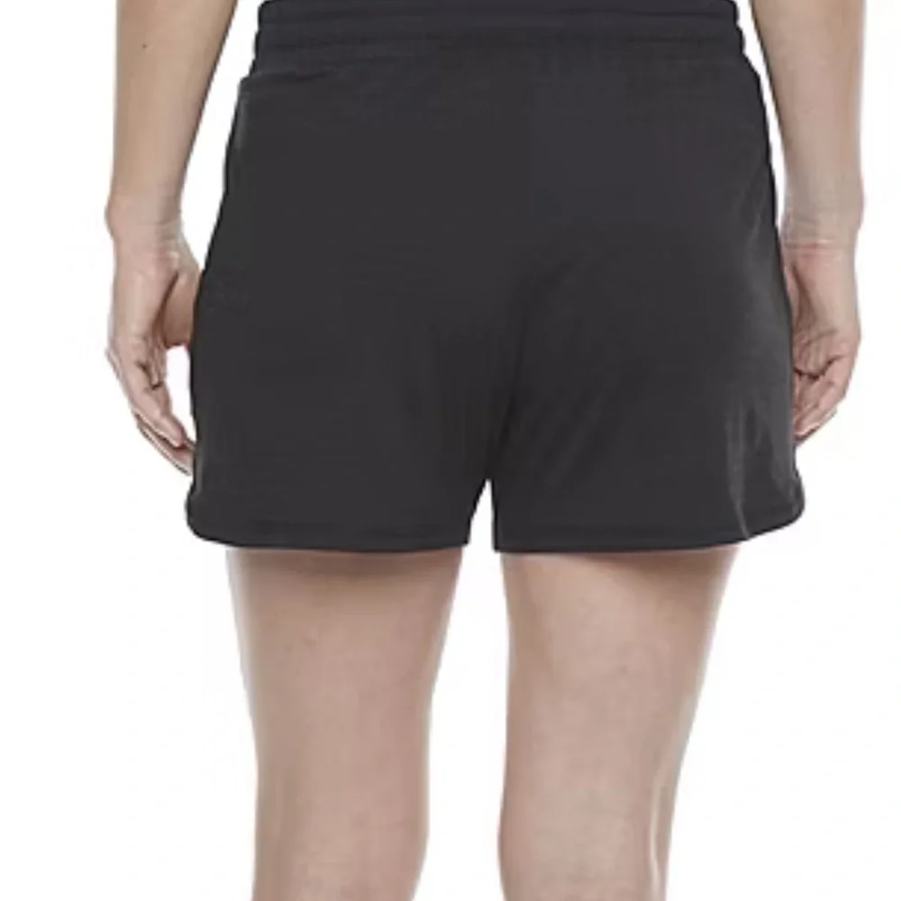 St. John's Bay Black Athletic Shorts with Elastic Waistband - Picture 2 of 5